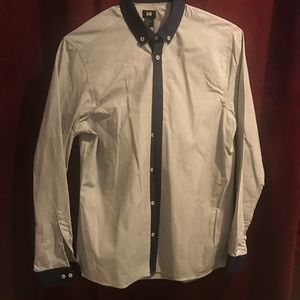 H&M Long Sleeve Button Down Striped Blue & White S